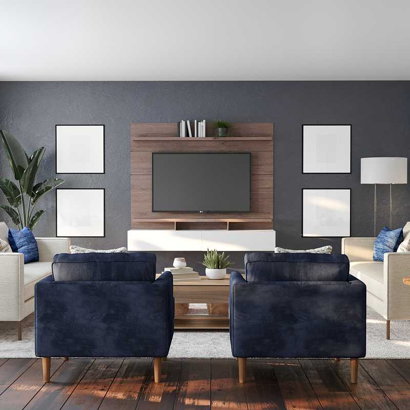 Contemporary, Midcentury Modern Living Room Design by Havenly Interior Designer Anny