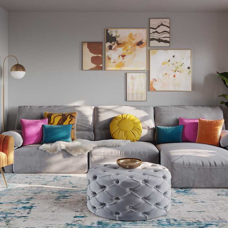 Eclectic Living Room Design by Havenly Interior Designer Emmanuel
