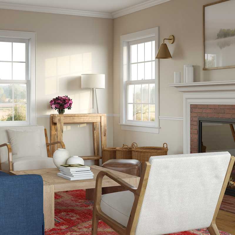 Eclectic, Bohemian, Coastal, Transitional Living Room Design by Havenly Interior Designer Sarah