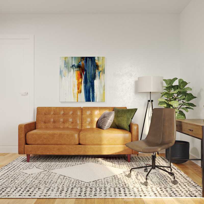 Industrial, Midcentury Modern Office Design by Havenly Interior Designer Abril