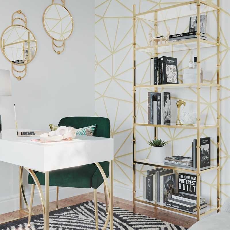 Modern, Eclectic, Glam Office Design by Havenly Interior Designer Lena