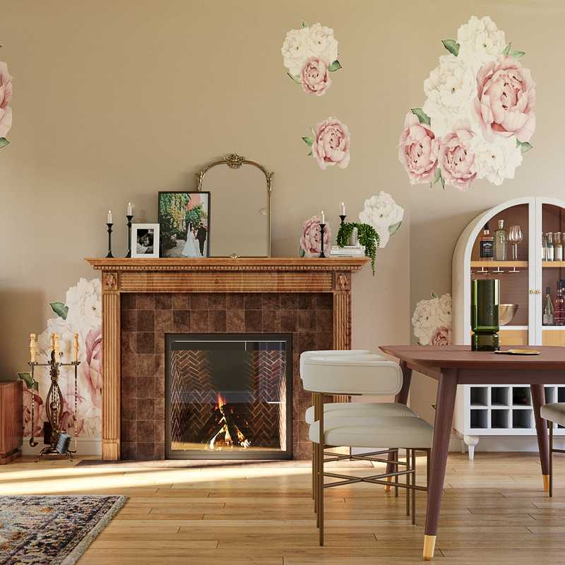 Glam, Transitional, Midcentury Modern Dining Room Design by Havenly Interior Designer Samantha