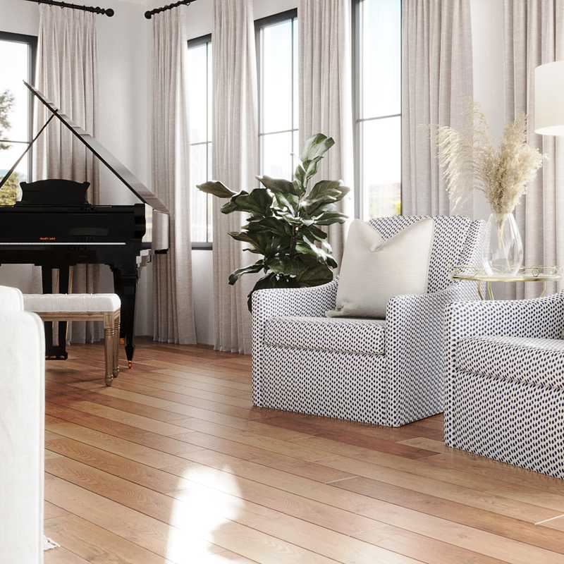Contemporary, Modern, Coastal, Transitional Living Room Design by Havenly Interior Designer Amanda