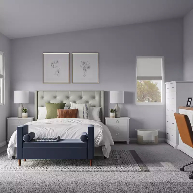 Midcentury Modern Bedroom Design by Havenly Interior Designer Rosa