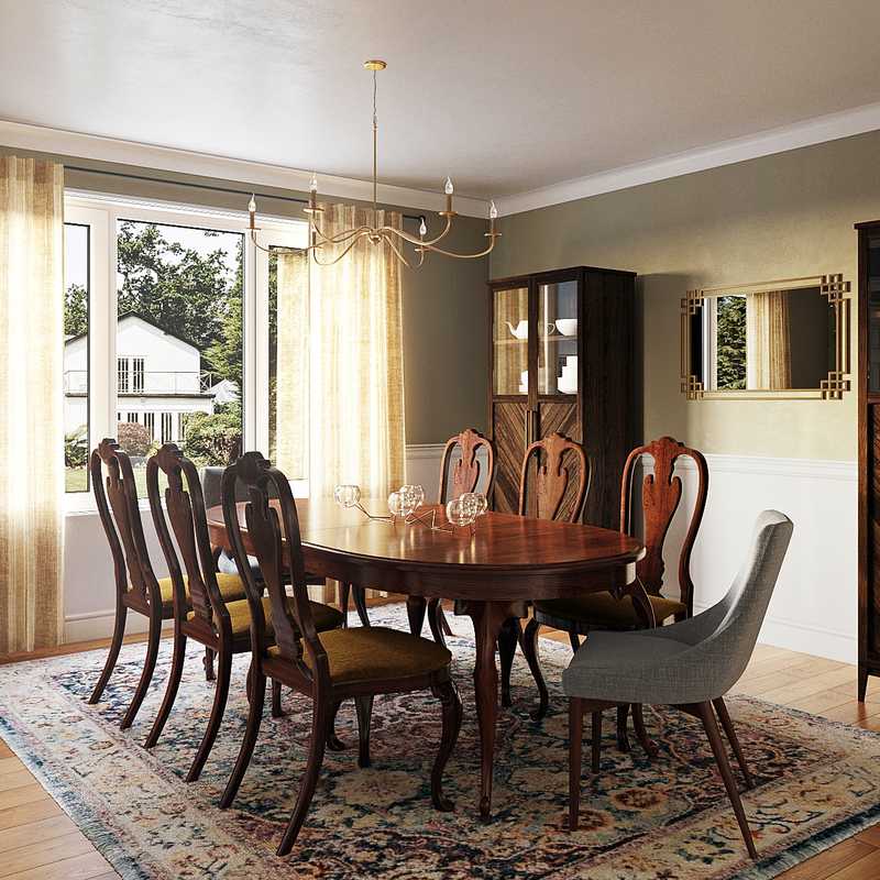 Contemporary, Glam, Traditional, Transitional Dining Room Design by Havenly Interior Designer Ilona