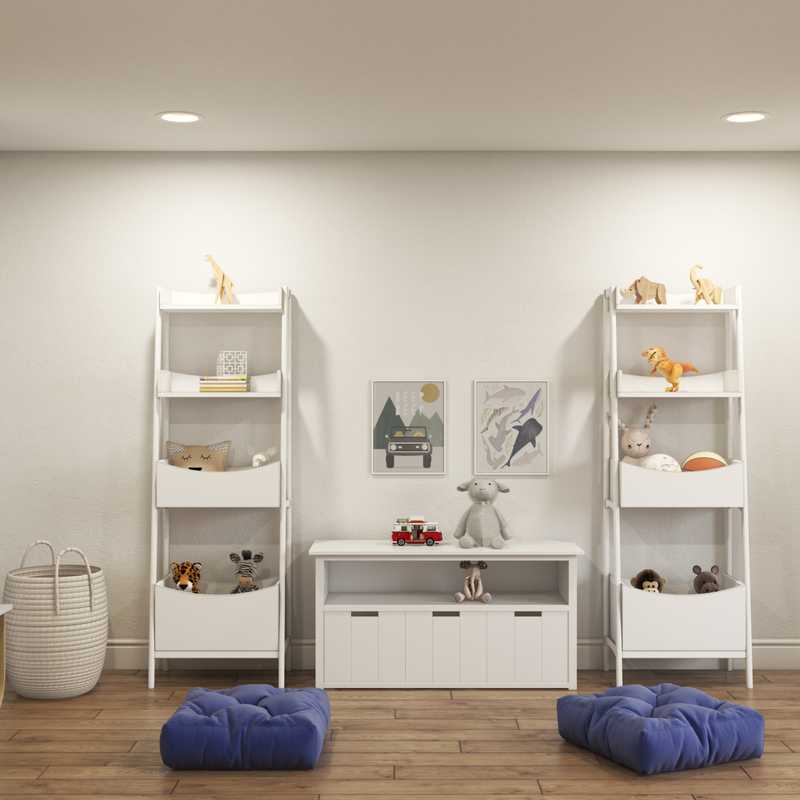 Midcentury Modern, Scandinavian Playroom Design by Havenly Interior Designer Rosa