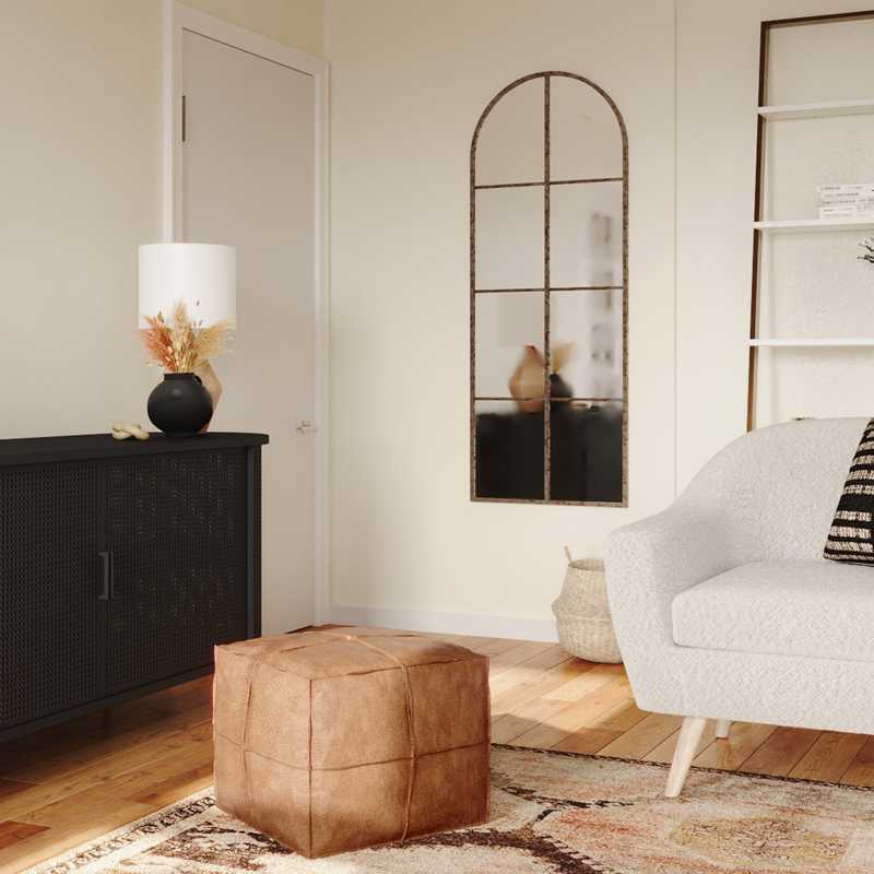 Bohemian, Industrial, Scandinavian Living Room Design by Havenly Interior Designer Sara