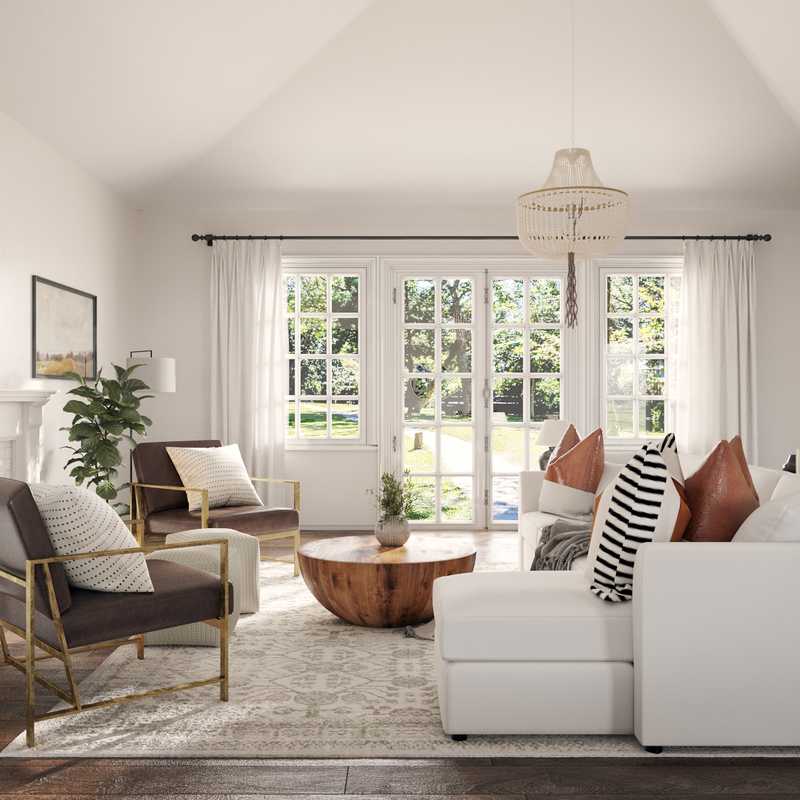 Bohemian, Global, Midcentury Modern Living Room Design by Havenly Interior Designer Leigh
