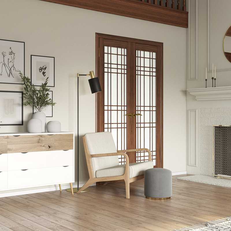 Eclectic, Coastal, Transitional Living Room Design by Havenly Interior Designer Annie