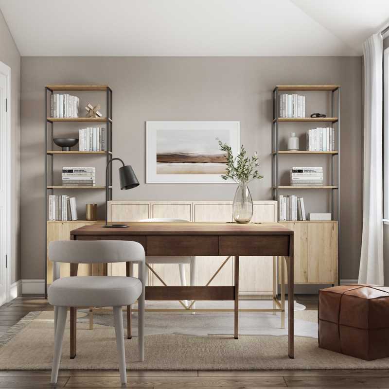 Farmhouse, Country, Minimal Office Design by Havenly Interior Designer Alexandra