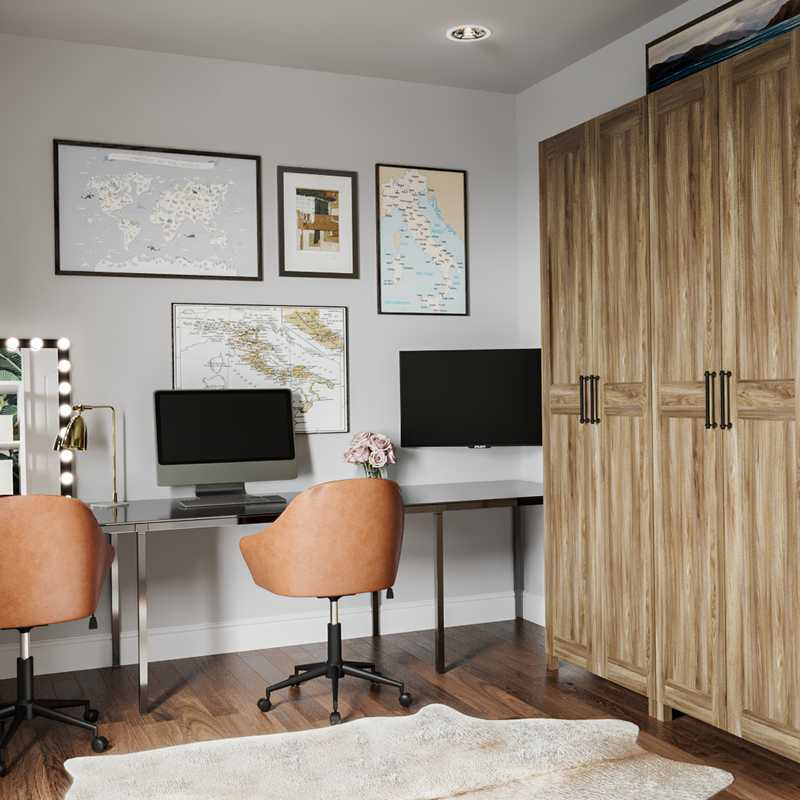 Modern, Eclectic, Glam Office Design by Havenly Interior Designer Emily