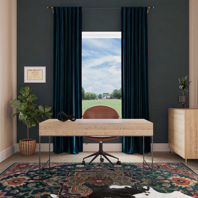 Midcentury Modern Office Design by Havenly Interior Designer Elizabeth