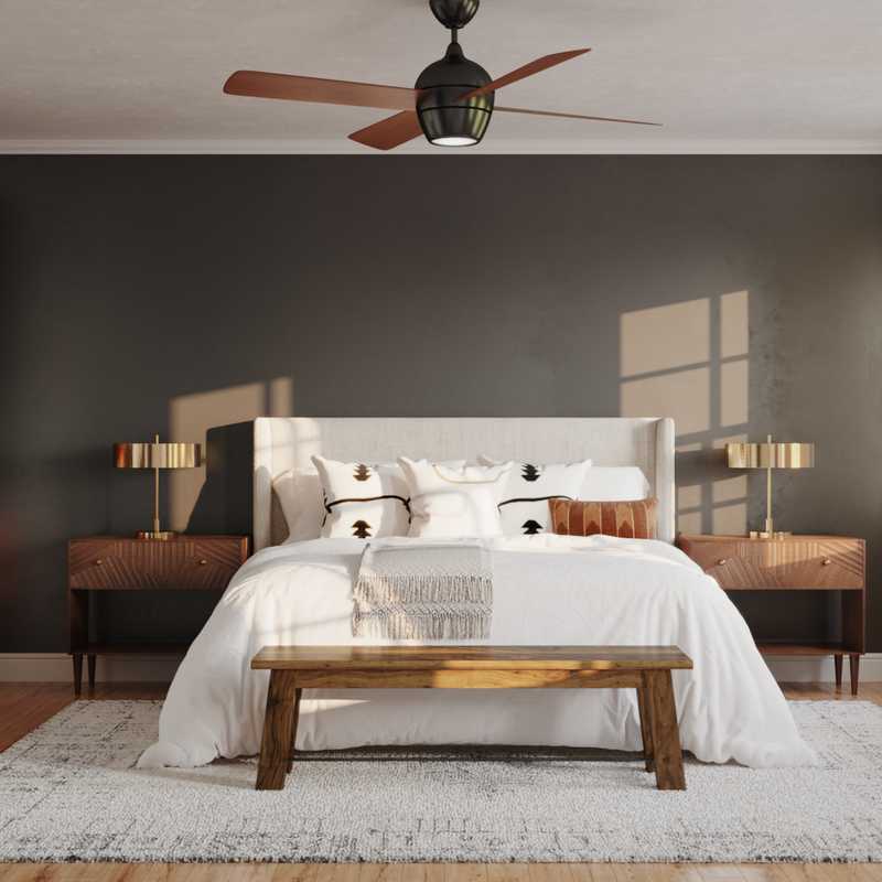 Bohemian, Midcentury Modern Bedroom Design by Havenly Interior Designer Edith