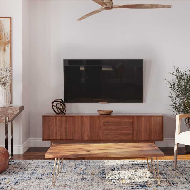 Eclectic, Bohemian, Midcentury Modern Living Room Design by Havenly Interior Designer Daniela
