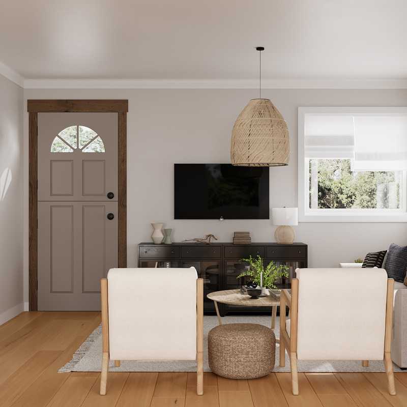 Coastal, Minimal, Scandinavian Living Room Design by Havenly Interior Designer Emily