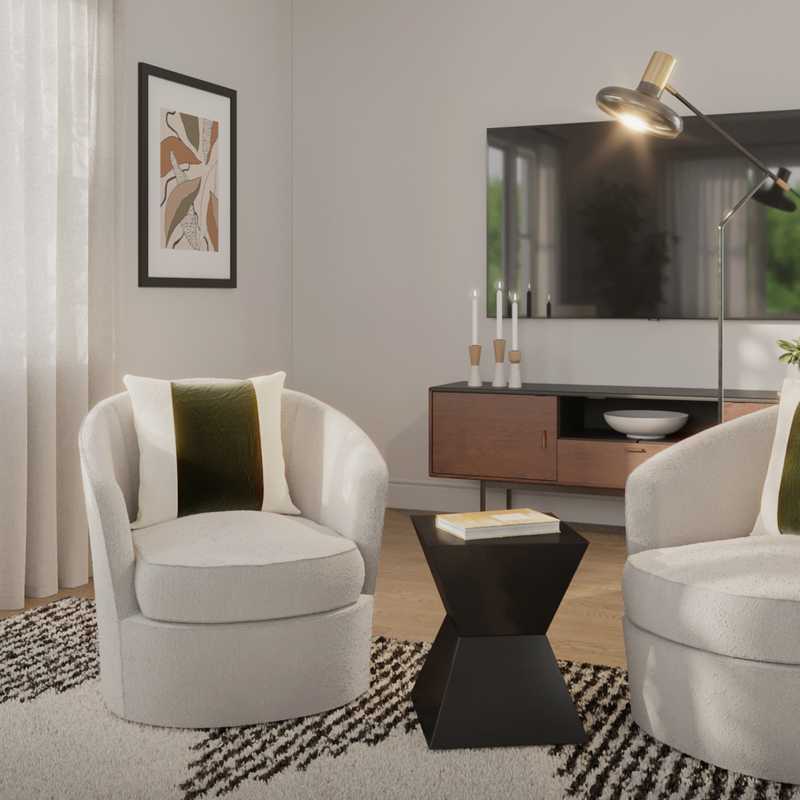 Modern, Eclectic, Midcentury Modern Living Room Design by Havenly Interior Designer Dalayah