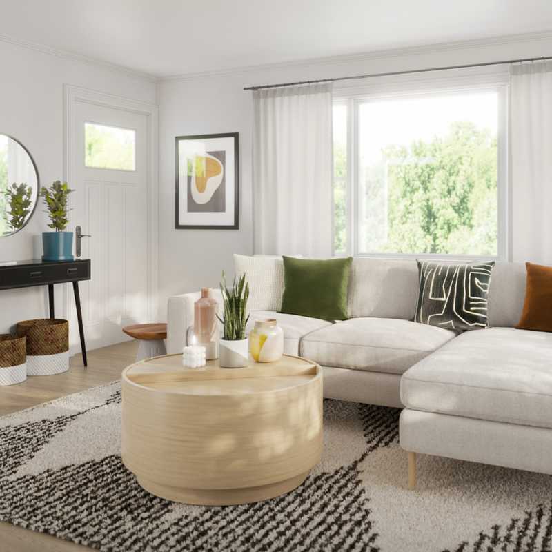 Modern, Eclectic, Midcentury Modern Living Room Design by Havenly Interior Designer Dalayah