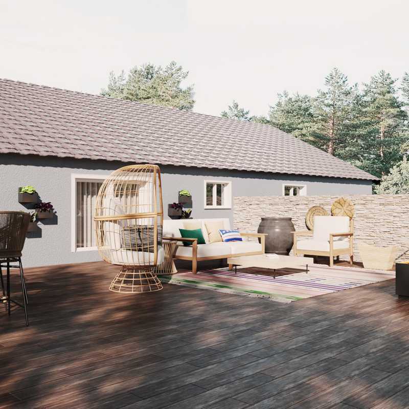 Eclectic, Bohemian Outdoor Space Design by Havenly Interior Designer Priscila