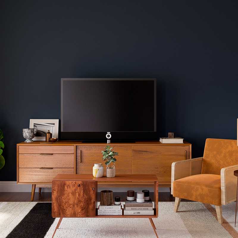 Eclectic, Bohemian, Midcentury Modern Living Room Design by Havenly Interior Designer Priscila