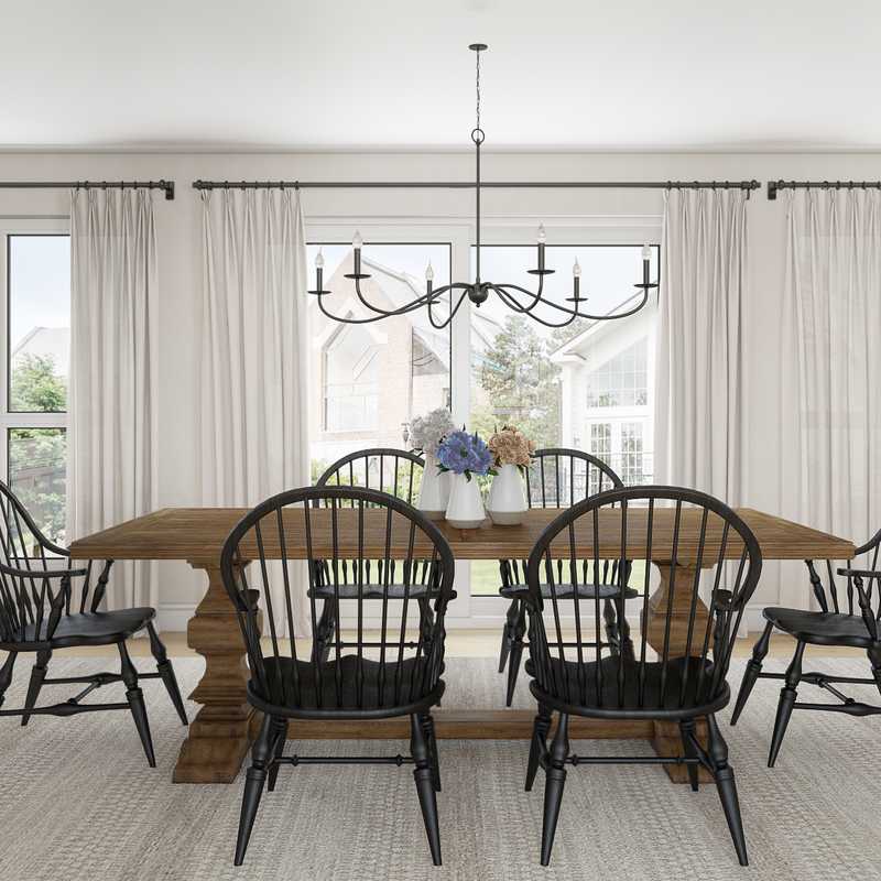 Farmhouse, Rustic, Midcentury Modern Dining Room Design by Havenly Interior Designer Marlen