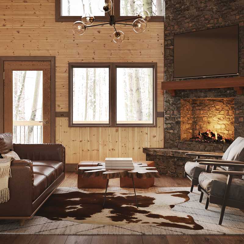 Rustic Living Room Design by Havenly Interior Designer Marlene