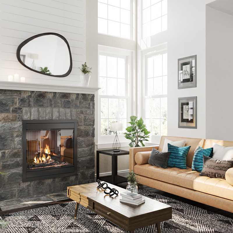 Midcentury Modern, Scandinavian Living Room Design by Havenly Interior Designer Sofia