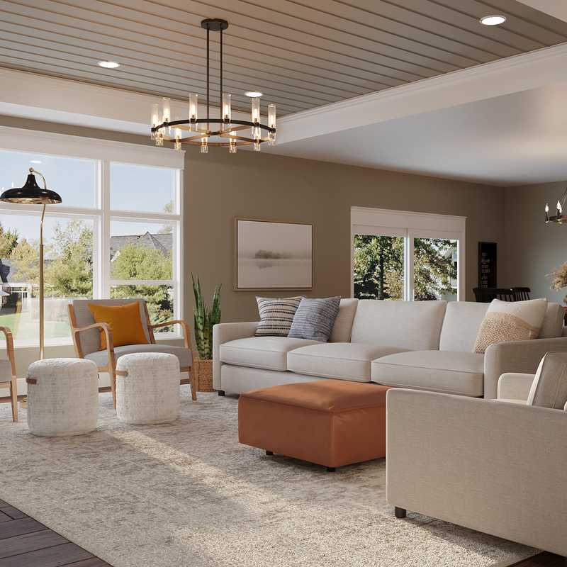 Traditional, Midcentury Modern, Scandinavian Living Room Design by Havenly Interior Designer Katy