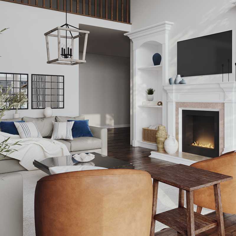 Modern, Coastal, Farmhouse Living Room Design by Havenly Interior Designer Alexandra