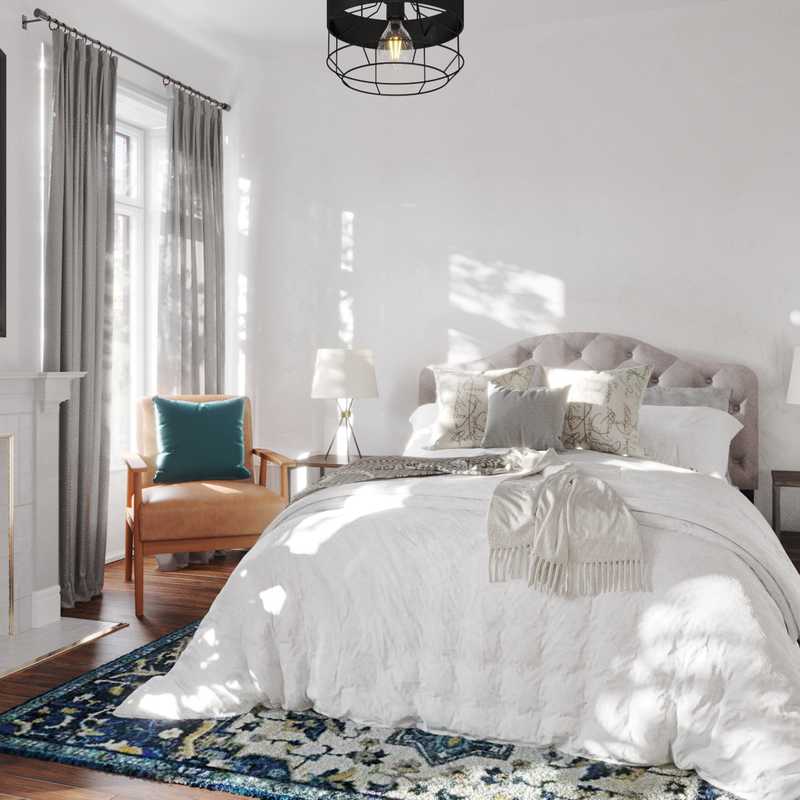 Industrial, Rustic, Library, Vintage Bedroom Design by Havenly Interior Designer Katie