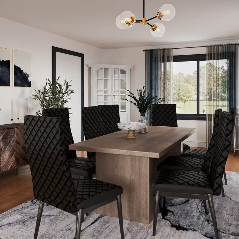 Contemporary, Eclectic, Transitional Dining Room Design by Havenly Interior Designer Joanna