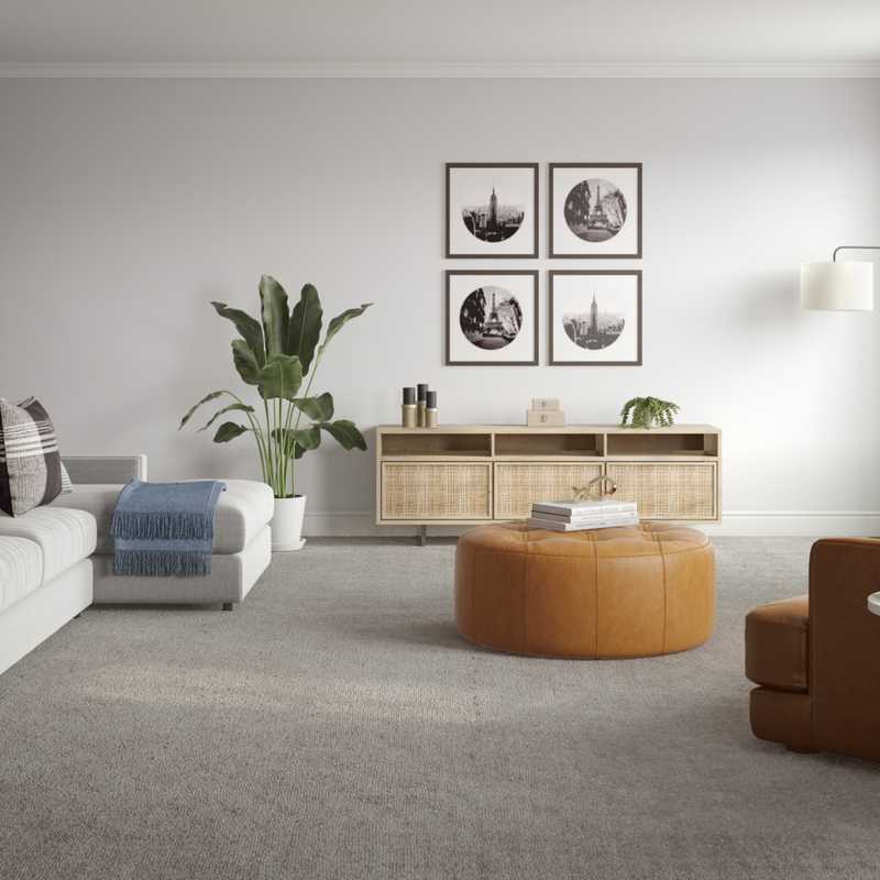 Contemporary, Modern, Bohemian, Transitional Living Room Design by Havenly Interior Designer Isabel