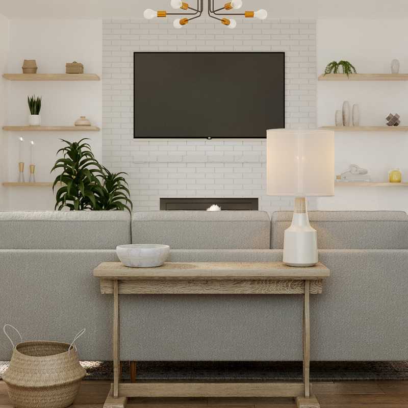 Farmhouse, Midcentury Modern Living Room Design by Havenly Interior Designer Camila