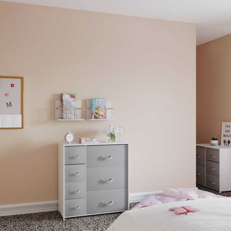 Glam, Midcentury Modern, Preppy Bedroom Design by Havenly Interior Designer Mahreen