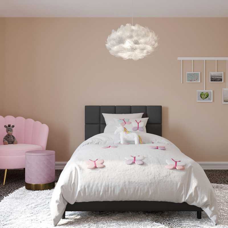 Glam, Midcentury Modern, Preppy Bedroom Design by Havenly Interior Designer Mahreen