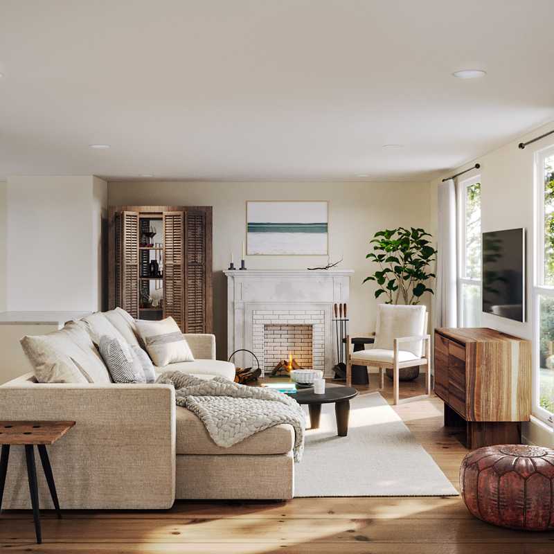 Contemporary, Modern, Eclectic, Bohemian, Coastal, Farmhouse, Rustic, Classic Contemporary, Scandinavian Living Room Design by Havenly Interior Designer Lisa
