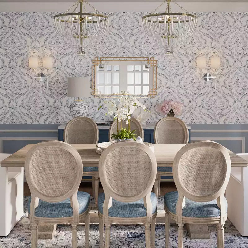 Contemporary, Preppy Dining Room Design by Havenly Interior Designer Melisa