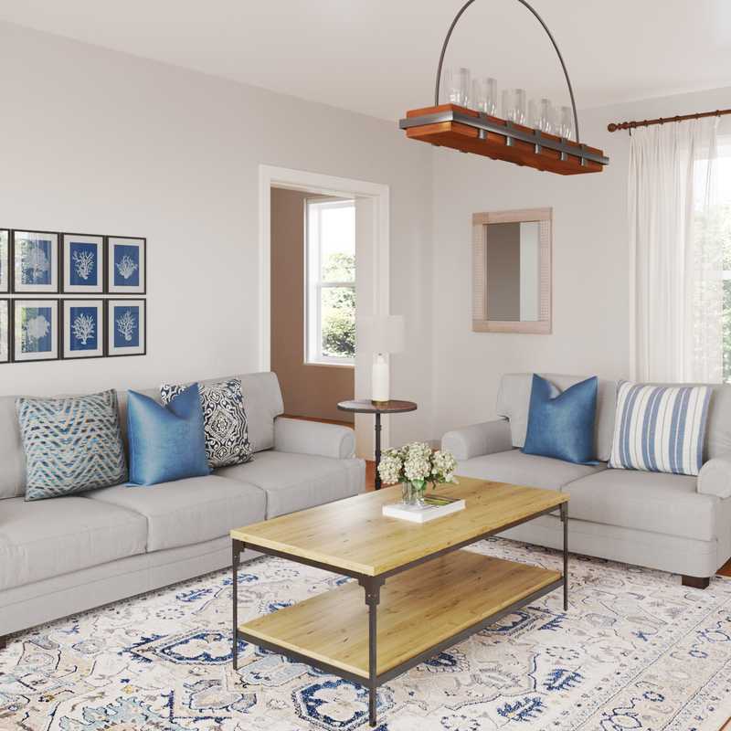 Coastal, Farmhouse Living Room Design by Havenly Interior Designer Priscila