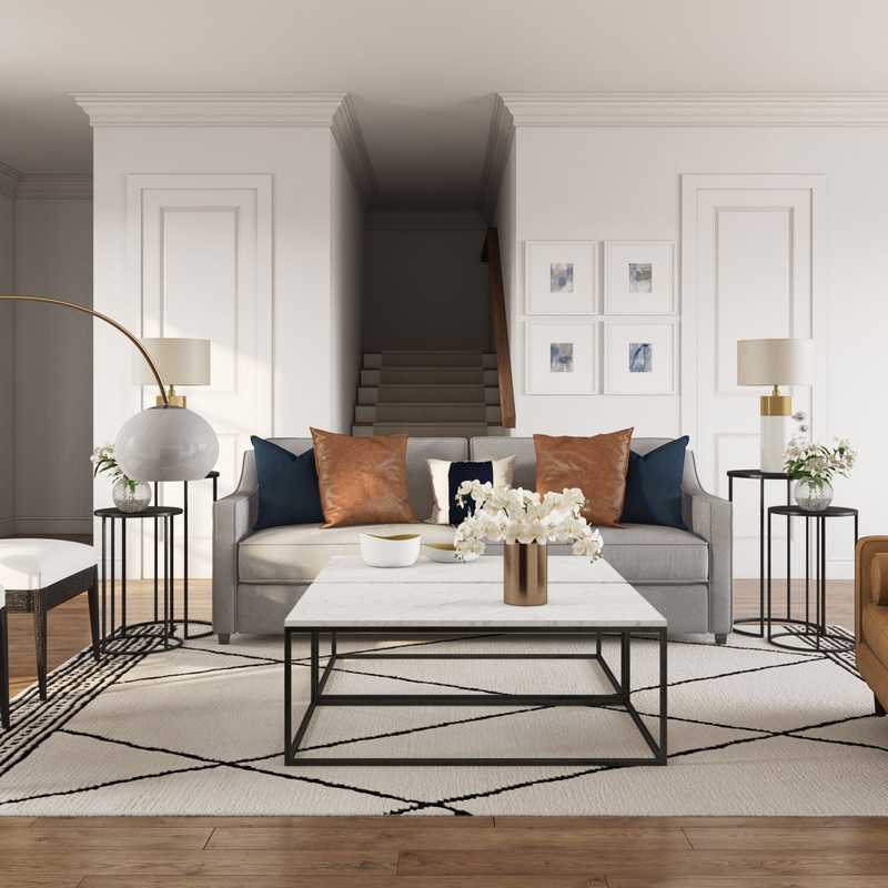 Contemporary, Transitional, Midcentury Modern Living Room Design by Havenly Interior Designer Tatiana