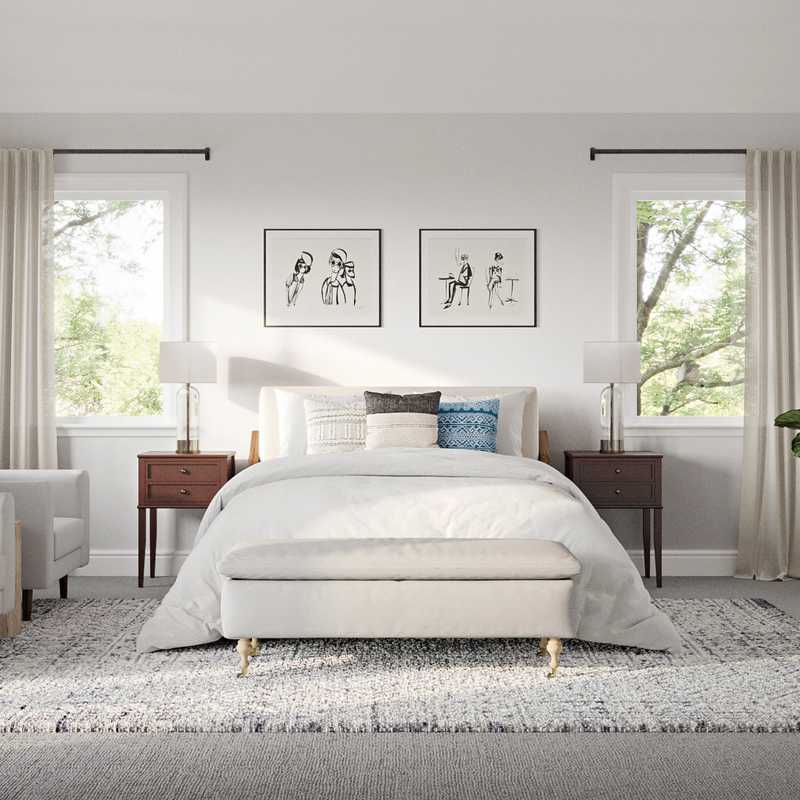 Contemporary, Modern, Eclectic, Transitional Bedroom Design by Havenly Interior Designer David