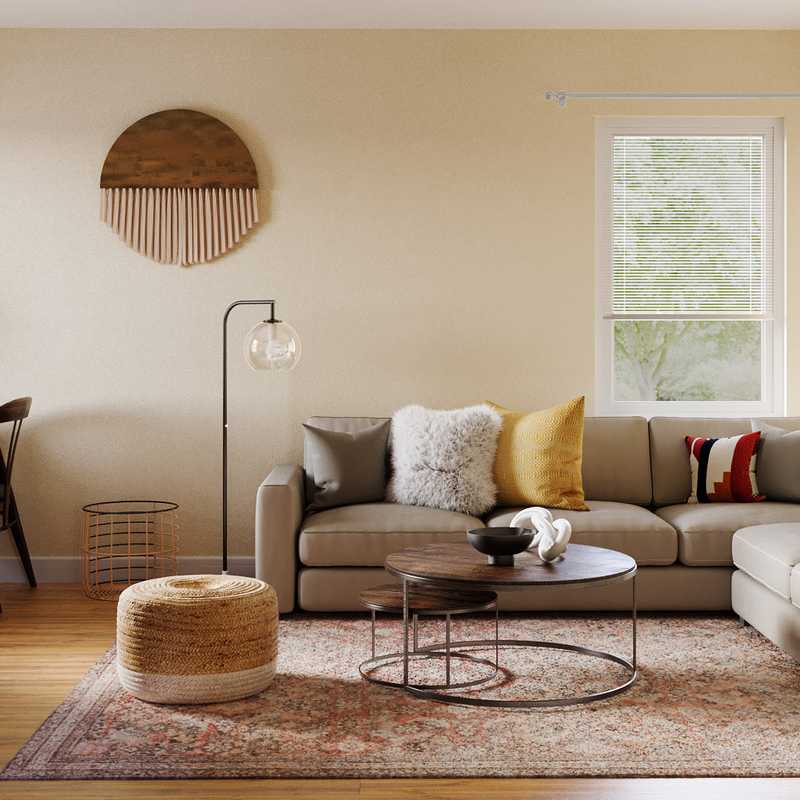 Modern, Bohemian, Farmhouse Living Room Design by Havenly Interior Designer Krishnendhu