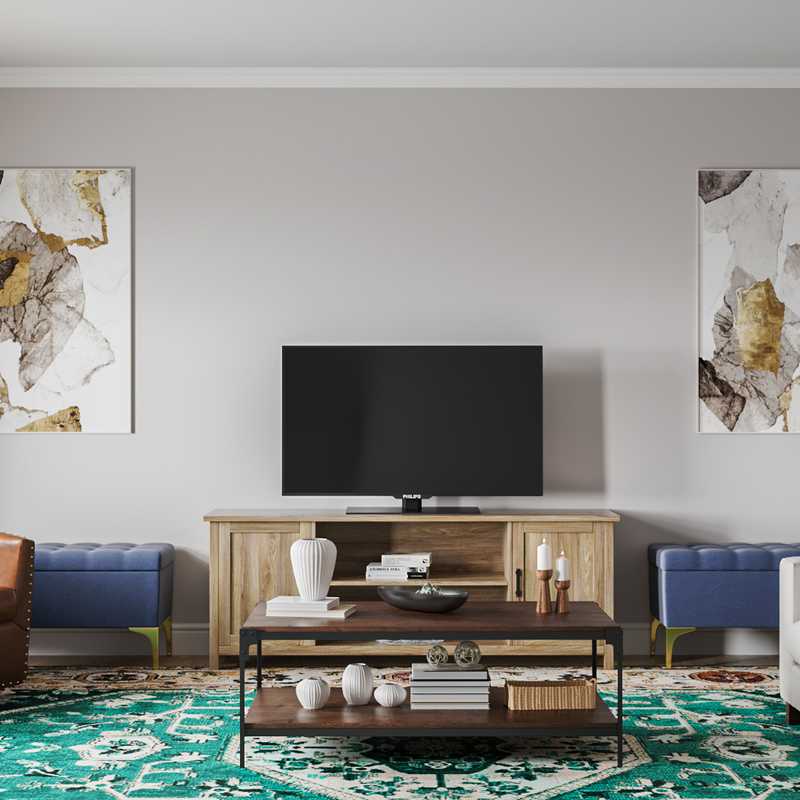 Bohemian, Farmhouse, Midcentury Modern, Scandinavian Living Room Design by Havenly Interior Designer Ingrid