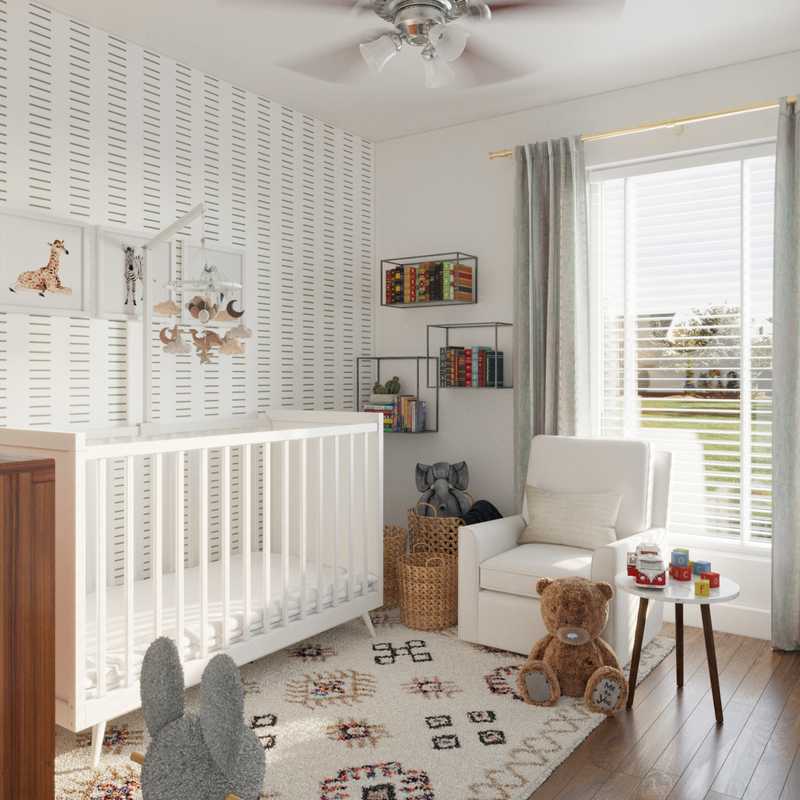 Bohemian, Midcentury Modern, Scandinavian Nursery Design by Havenly Interior Designer Carla