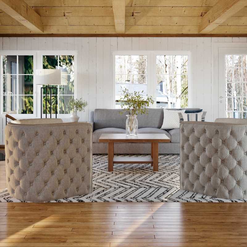 Coastal, Farmhouse Living Room Design by Havenly Interior Designer Mariel