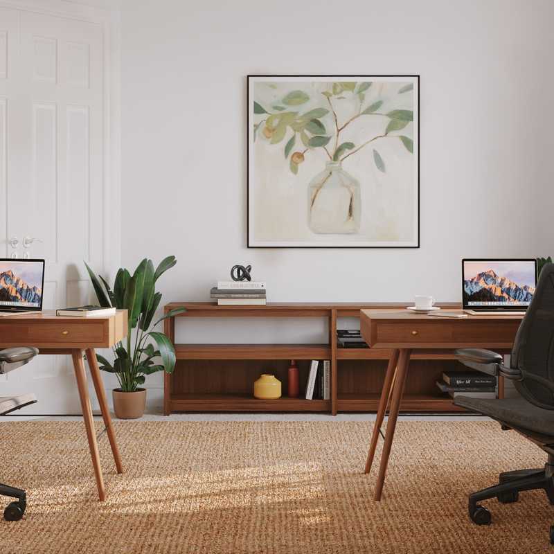 Midcentury Modern, Scandinavian Office Design by Havenly Interior Designer Sofia