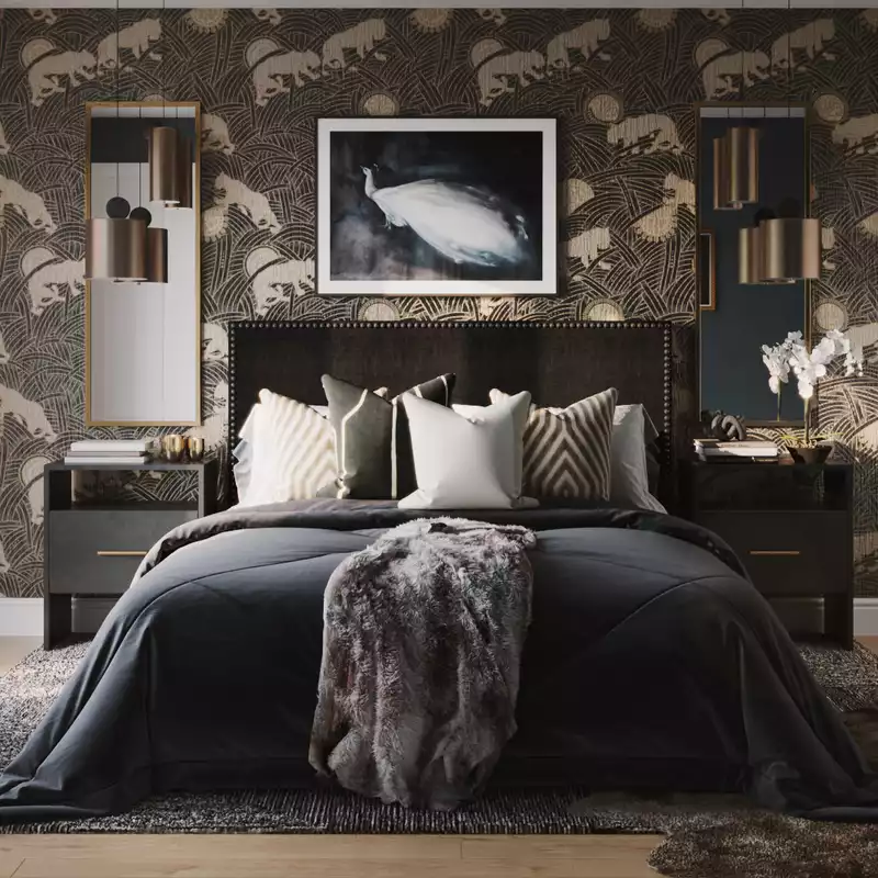 Contemporary, Glam Bedroom Design by Havenly Interior Designer Melisa