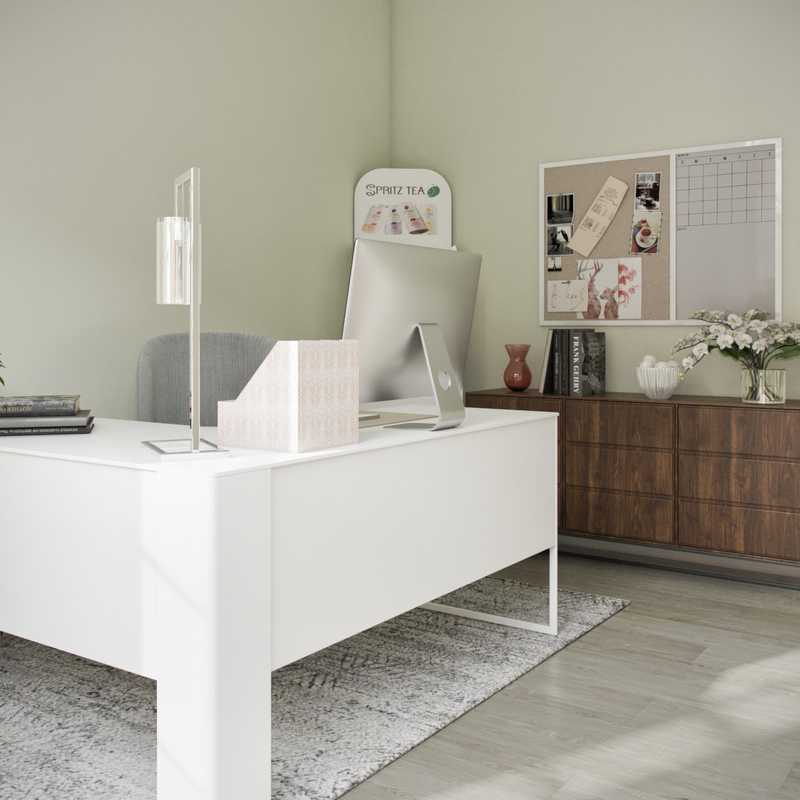 Modern, Glam, Preppy Office Design by Havenly Interior Designer Heather