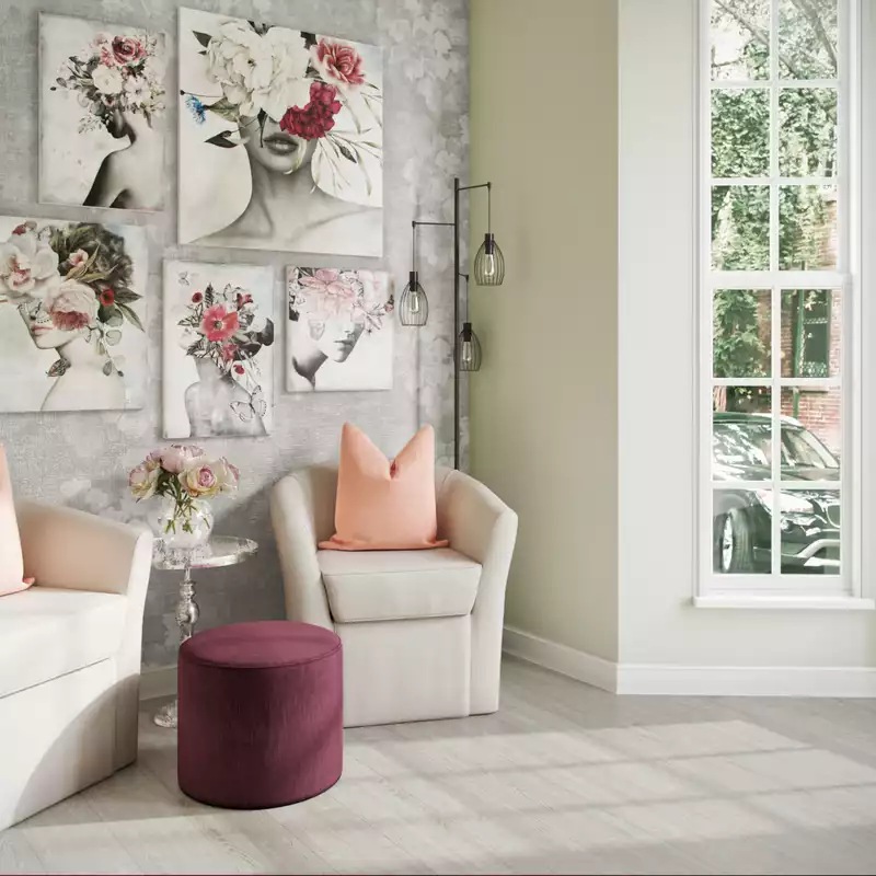 Modern, Glam, Preppy Office Design by Havenly Interior Designer Heather