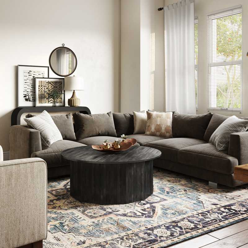 Modern, Eclectic, Transitional Living Room Design by Havenly Interior Designer Shereen