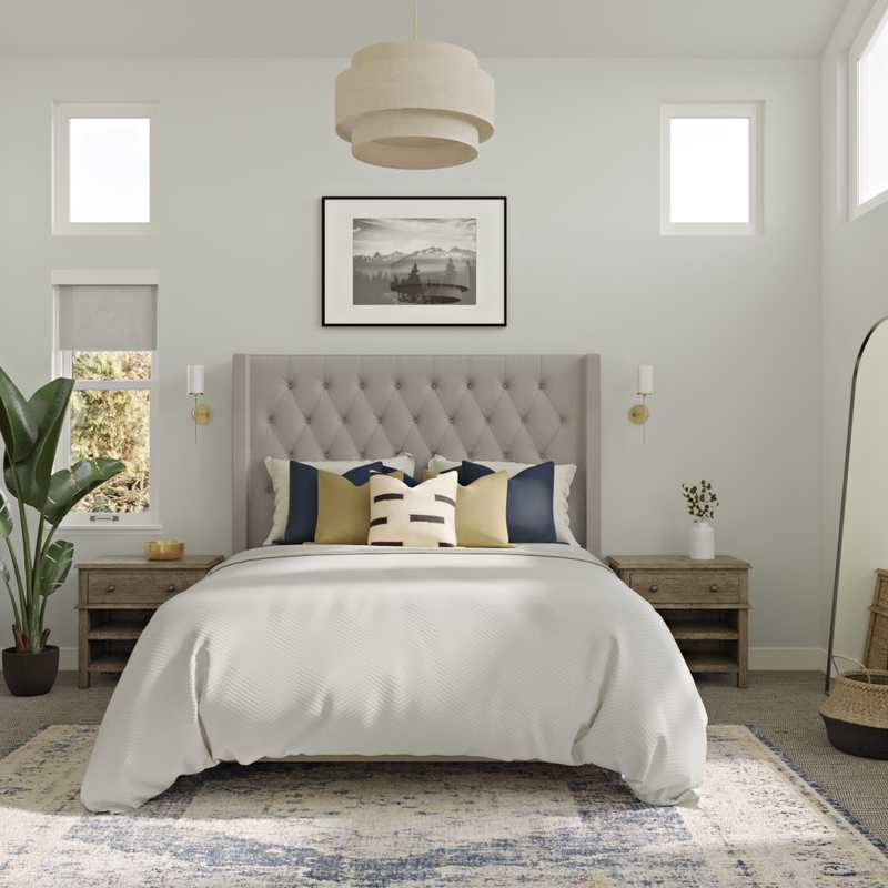 Bohemian, Coastal, Midcentury Modern, Scandinavian Bedroom Design by Havenly Interior Designer Tara