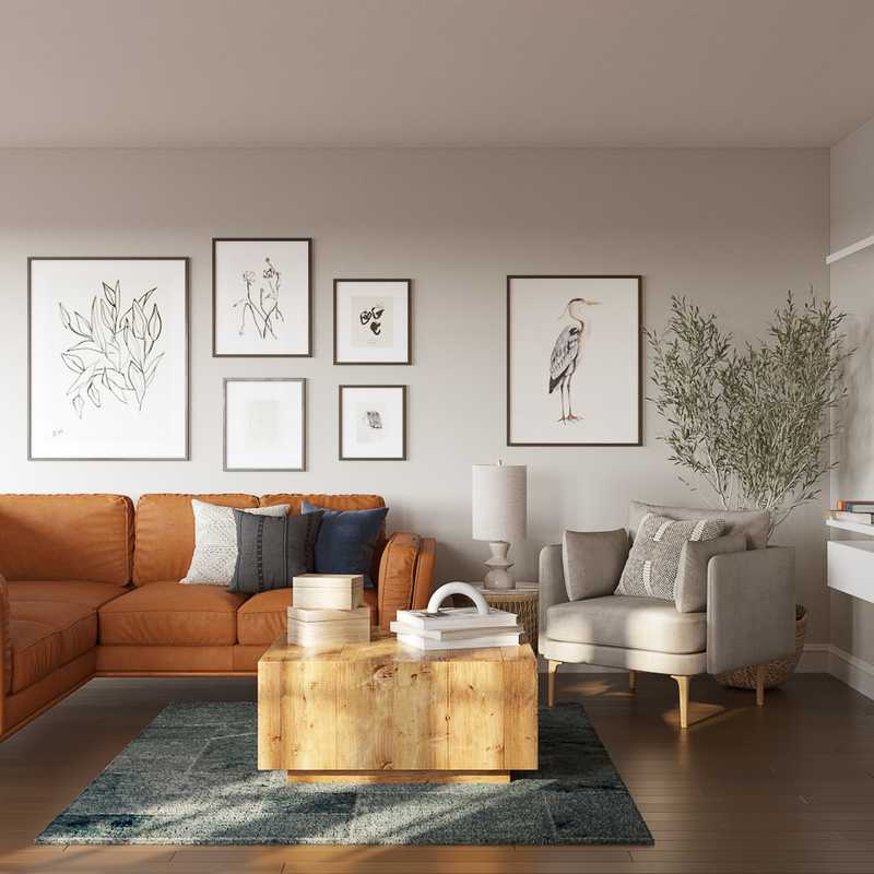 Bohemian, Midcentury Modern, Scandinavian Living Room Design by Havenly Interior Designer Mariana
